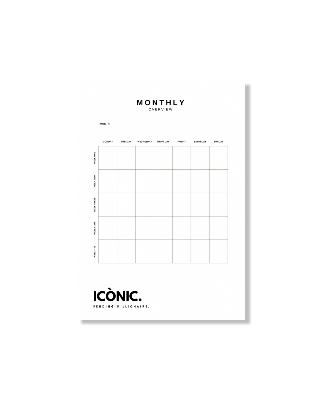 ICÒNIC. Personal Planner Inserts — Core Edition
