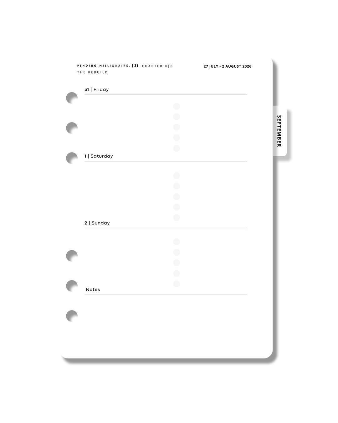2026–2027 Weekly Planner Insert | A5