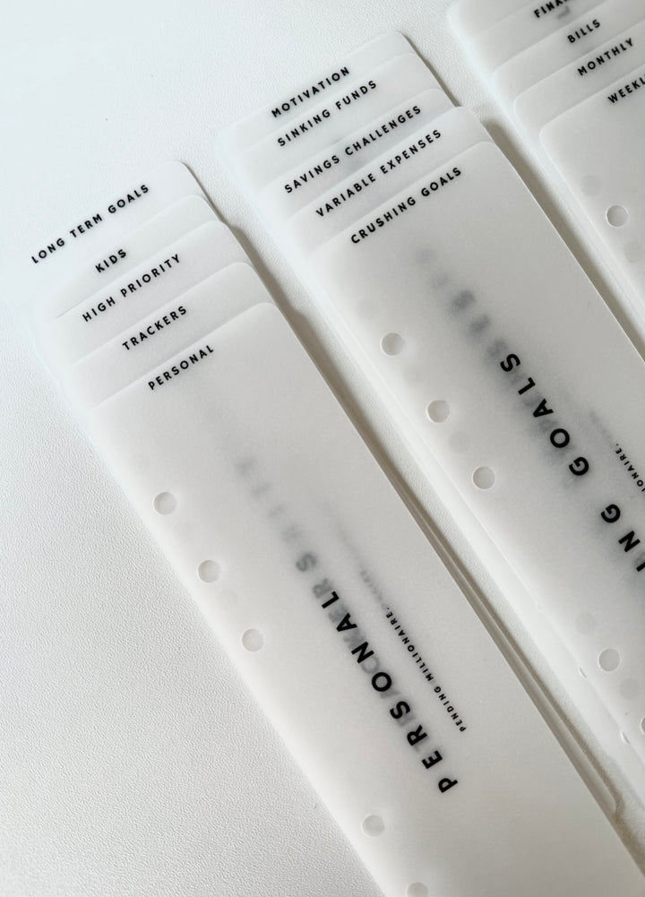 Frosted Binder Bookmarks – A6