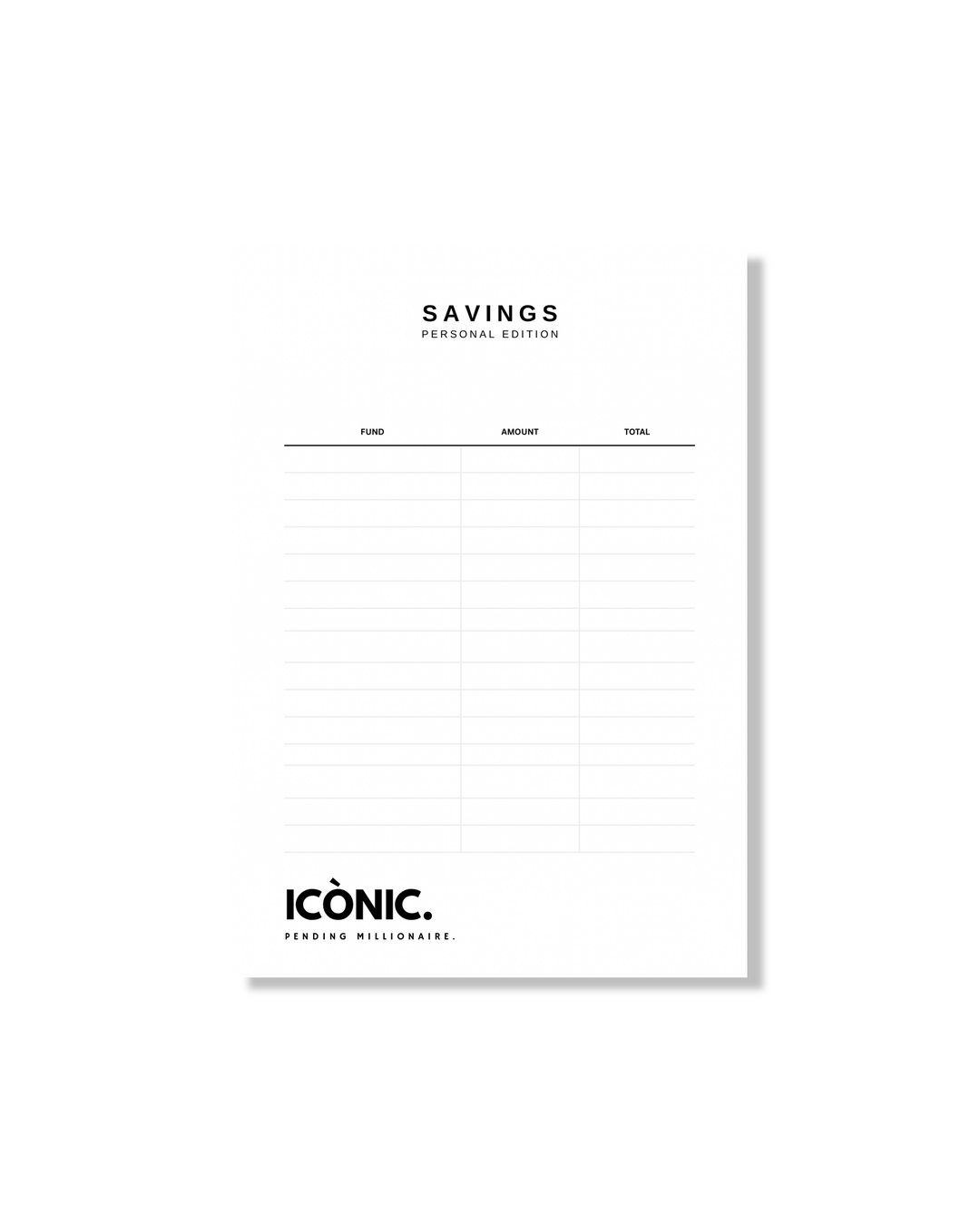 ICÒNIC. Personal Planner Inserts — Core Edition