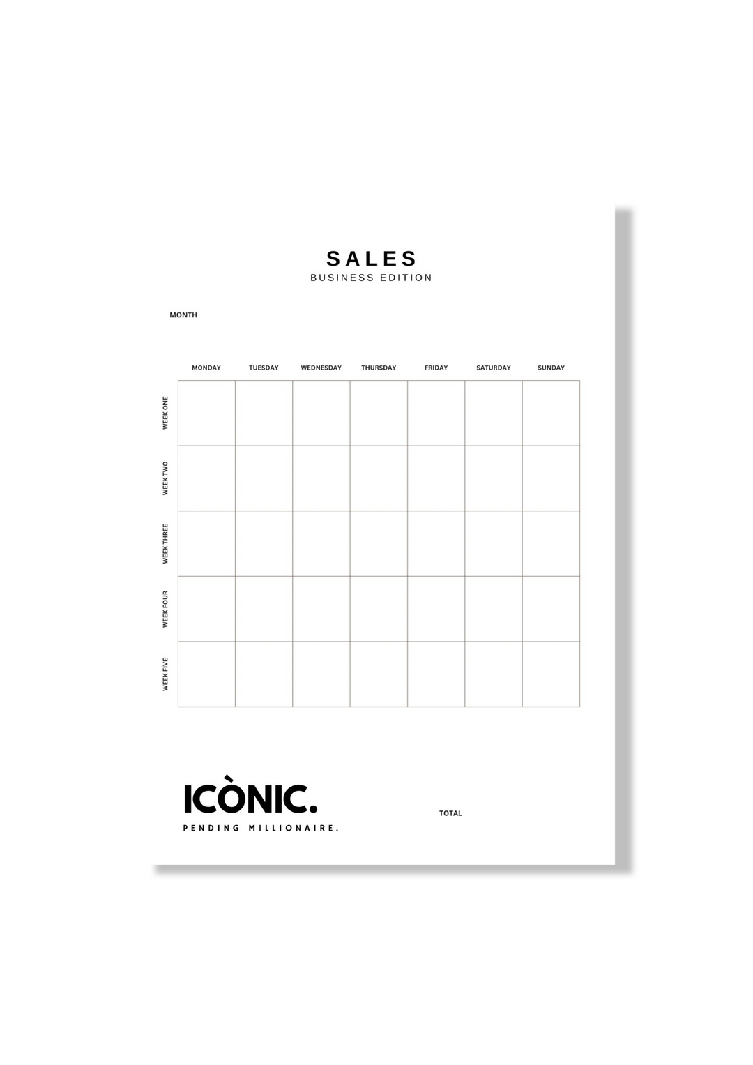 ICÒNIC. Business Planner Inserts — CEO Edition