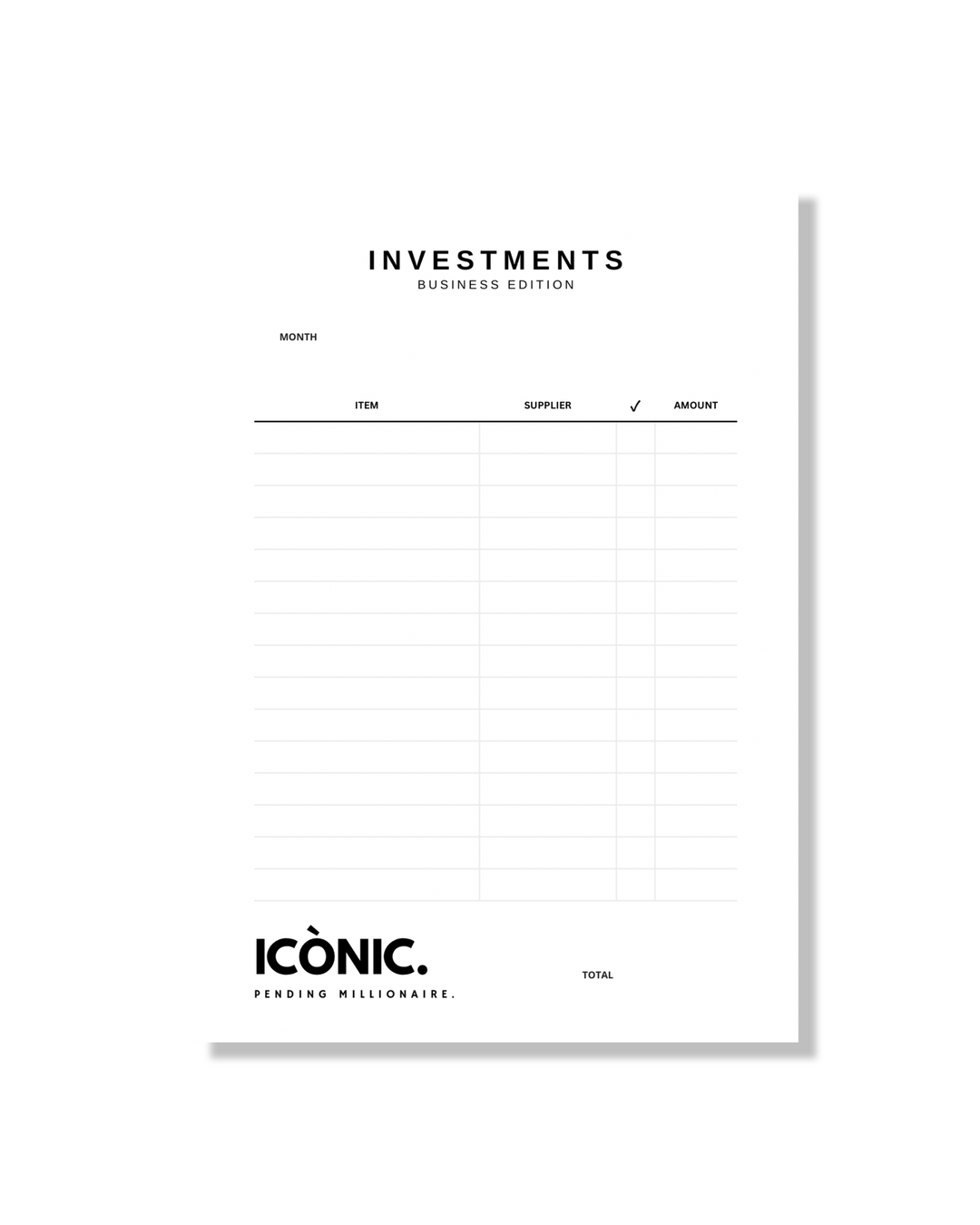 ICÒNIC. Business Planner Inserts — CEO Edition