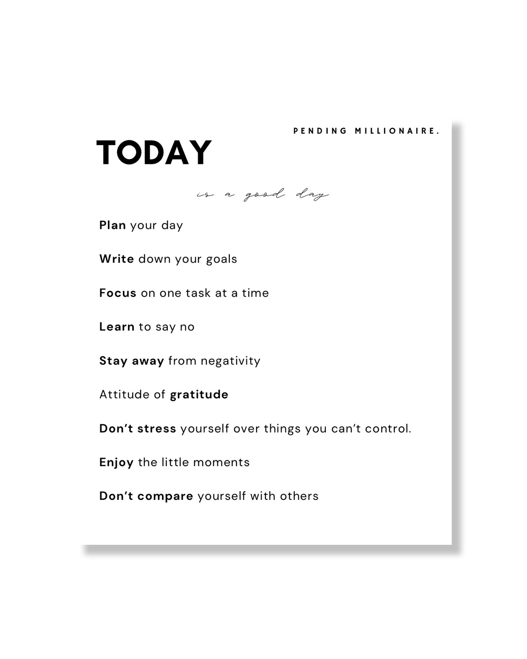 Today is a good day card