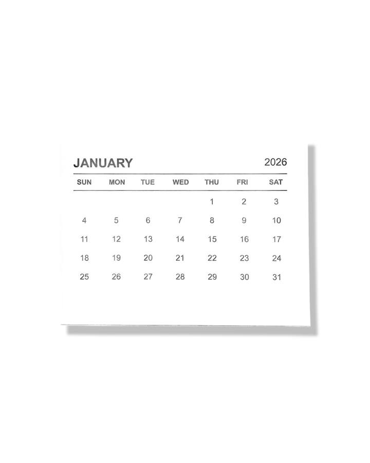 Mini 2026 Calendar Cards