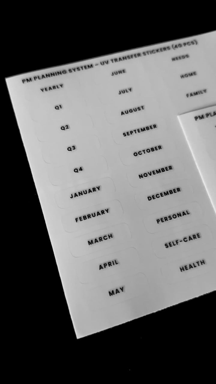 UV Transfer Sticker Set — 80 Pieces (Black or White)