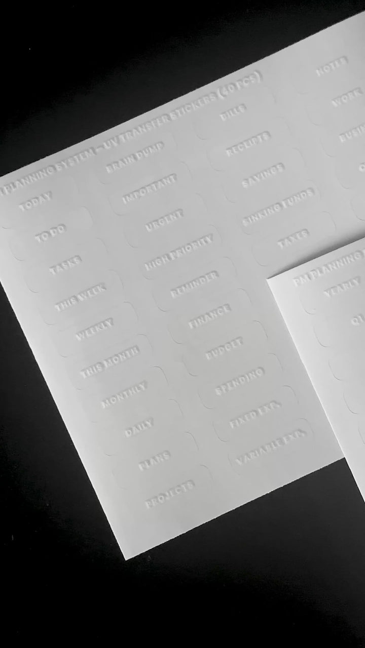 UV Transfer Sticker Set — 80 Pieces (Black or White)